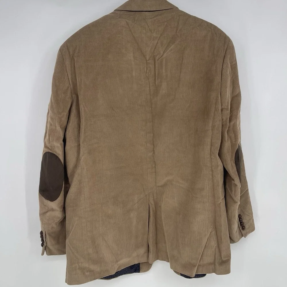 Men Chaps‎ Tan Corduroy Jacket Size 48L Knot Button Blazer Chore Barn coat F-186
